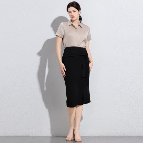 Spring Strap Irregular Split Skirt Lace-up Hip Skirt Mid-length Suit OfficeSkirt