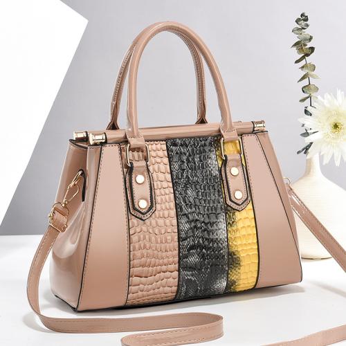 New Stitching Women's Bag Fashion Bright Leather Practical Crossbody Handbag