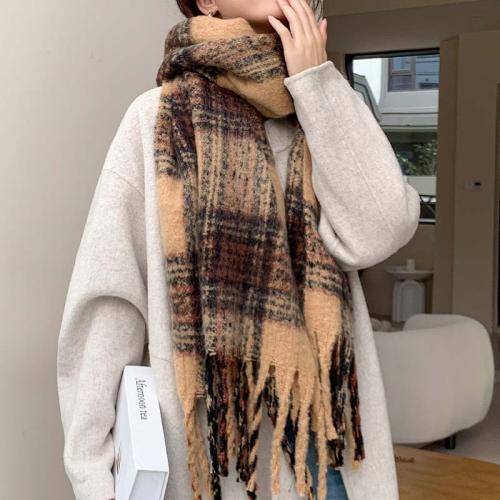 Blue Scarf Maillard Series Winter Warm Fashion Dual-use Scarf