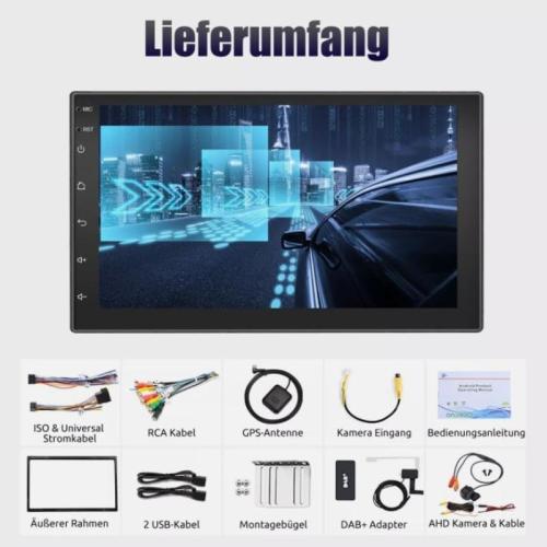 DAB  Android 13 Car Stereo 2 DIN 32G Carplay 7inch GPS NAVI RDS Bluetooth Camera