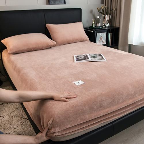 Milk Fleece Bed Cover Single Piece Fleece Bed Cover fleece-lined Mattress Cover Protective Cover