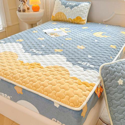 Milk Velvet Cotton Bed Cover Thickened Single and Double Bed Cover Protective Cover