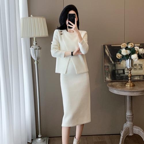 High-end Imitation Mink Knitted Two-piece Dress Women's Autumn and Winter New Fashion Knitted suit