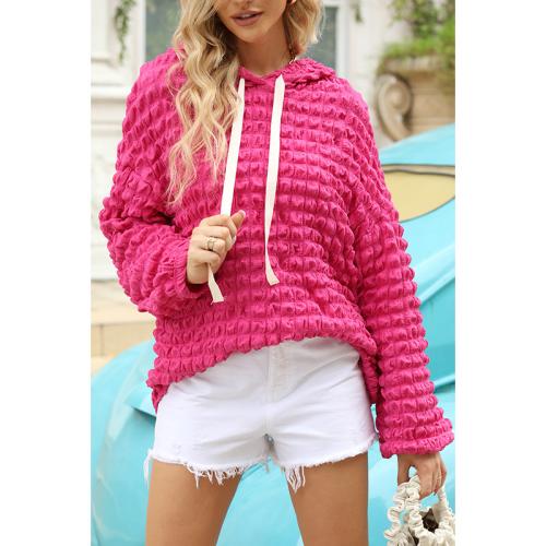 Autumn new solid color pullover Women's loose casual hooded long-sleeved sweater