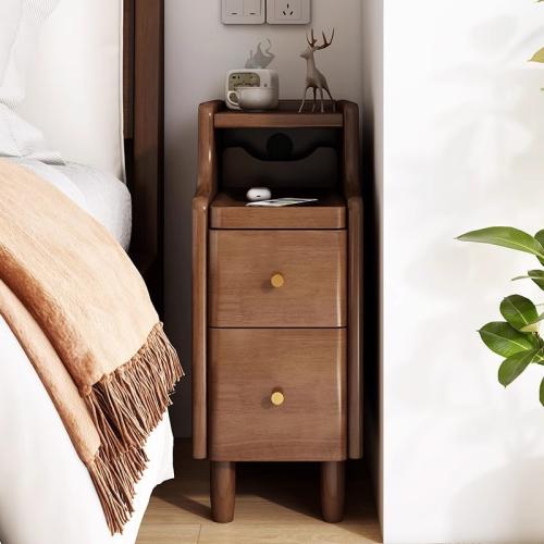 Solid wood bedside table simple modern Mini narrow bedside cabinet narrow side storage small cabinet