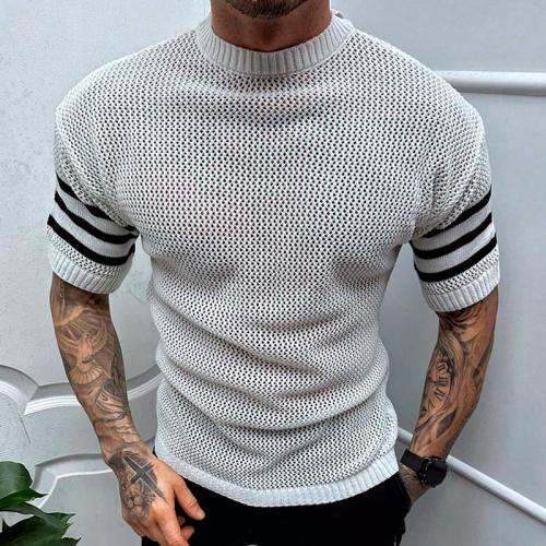 New Hollow Knitted Sweater Round Neck Jacquard Knitted T-Shirt