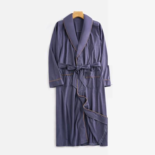 Modal nightgown men's long-sleeved pajamas plus size home wear morning gown