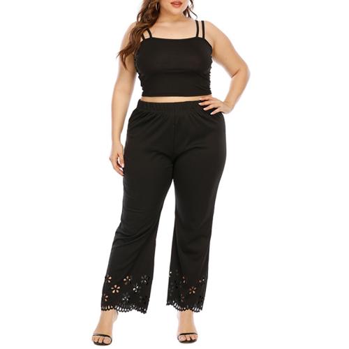 Polyester Pantalon long femme Noir pièce