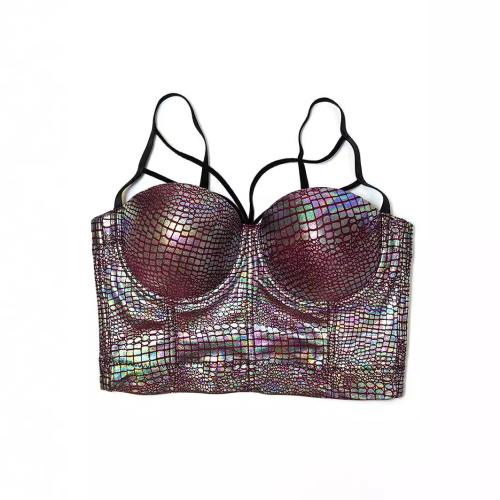 Multicolor Flash Snake Pattern Laser Sling Nightclub Top Cool Sexy Camisole