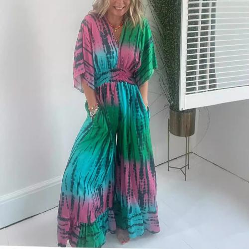 Polyester Long Jumpsuit, mehrfarbig,  Stück