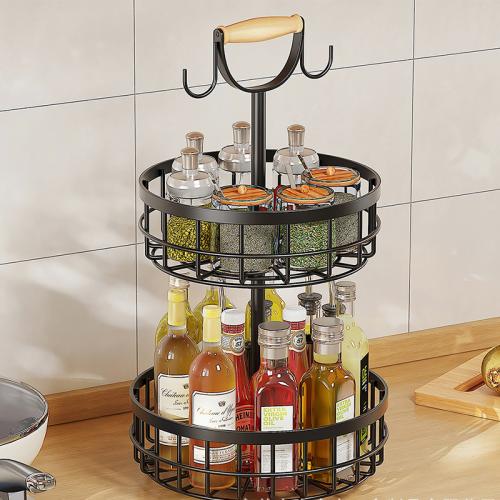 Kitchen seasoning storage rack bathroom double-layer removable snack storage rack