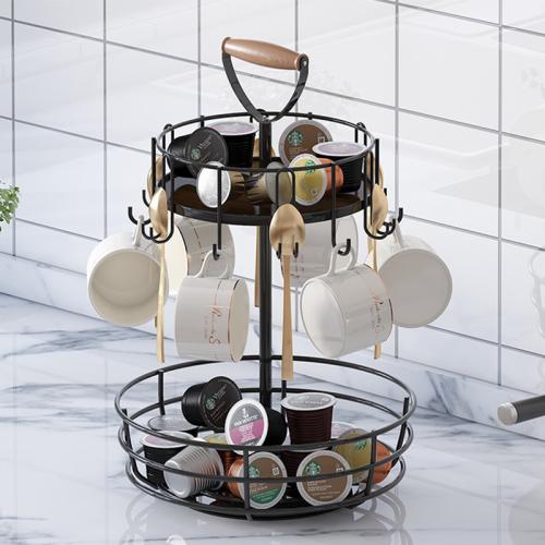 Coffee Rotating Storage Rack Table Top Household Coffee Capsule Round Display Rack