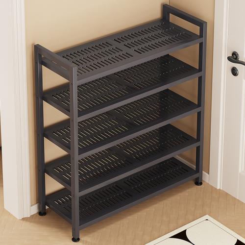 Iron shoe rack household simple dustproof shoe cabinet door multi-layer rack