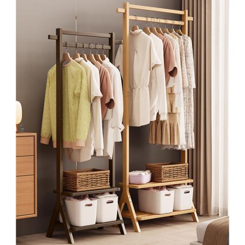 Bedroom Solid Wood Coat Rack Simple Clothes Storage Rack Clothes Hangers