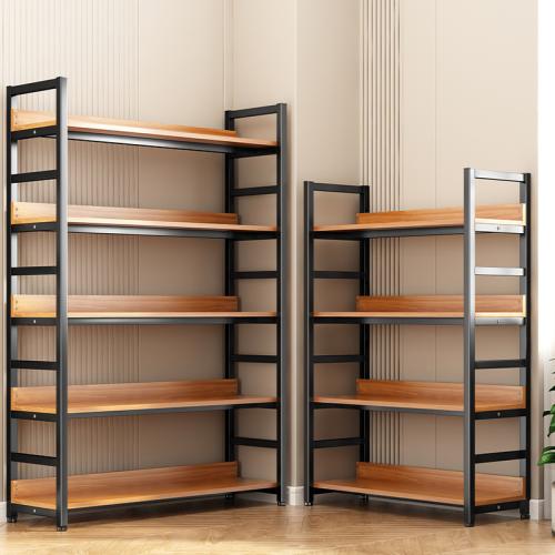 Storage rack multi-layer shelf household bookshelf display rack simple steel wood storage rack