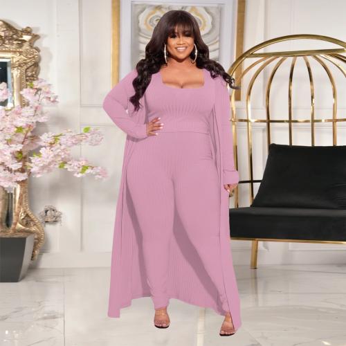 New High Elastic Three-piece Fashion Elegant Plus Size Women Casual Set