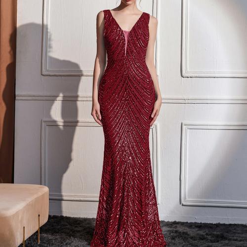 Evening dress sequined ladies banquet Slim long dress