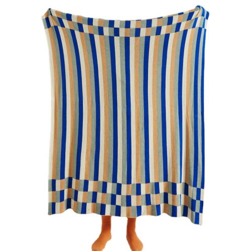 Cotton Sofa Blanket thermal knitted striped PC