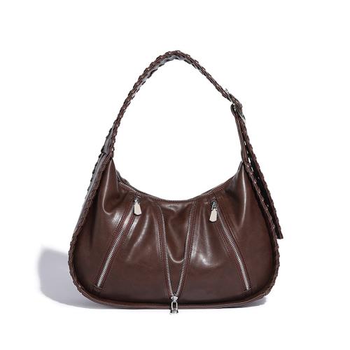 PU Leather Easy Matching Shoulder Bag brown PC