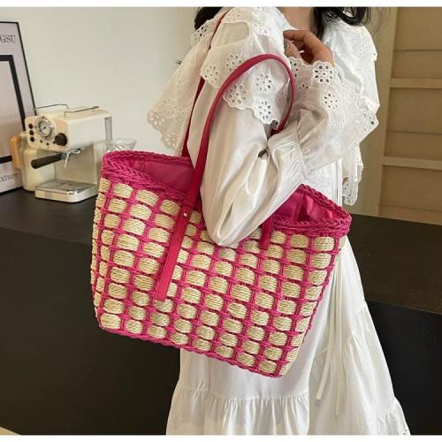 Large Capacity Straw Bag Women's New  Simple Shoulder Bag Woven Bag Tote Bag