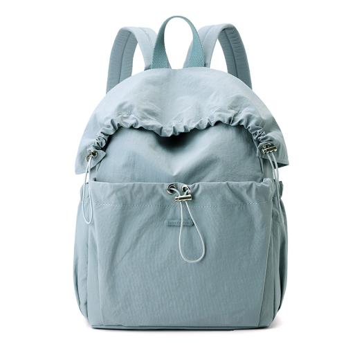 New Women's Solid Color Pleated Nylon Backpack Lightweight Commuter Large Capacity Backpack