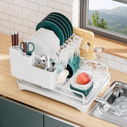 Double-layer Stacked Kitchen Dish Rack Drain Storage Rack Household Cupboard Storage Rack