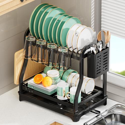 Kitchen storage dish rack household table multi-functional storage draining dish rack