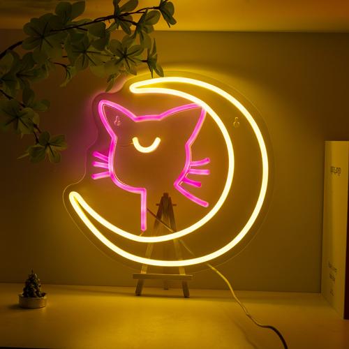 Cat color pattern decoration neon creative LED night light