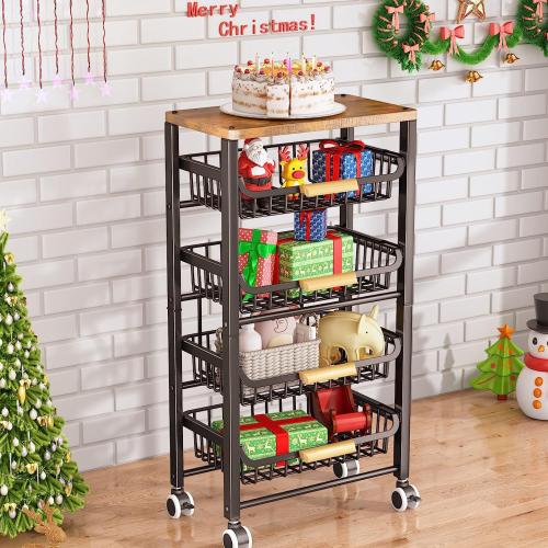 Kitchen Storage Rack Household Multifunctional Cart Large Capacity Multi-Layer Storage Rack