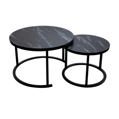 Iron Side Table durable & two piece black Set