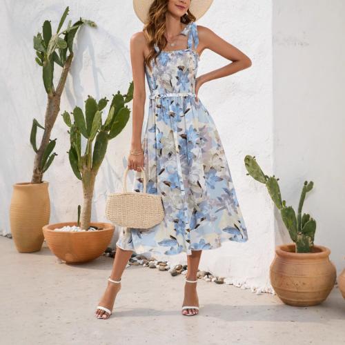 New floral print sling dress summer dress for leisure vacation