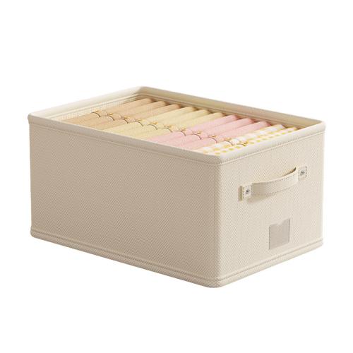 Cotton and Linen Storage Box Household Clothes Storage Box Fabric Finishing Box Basket Storage