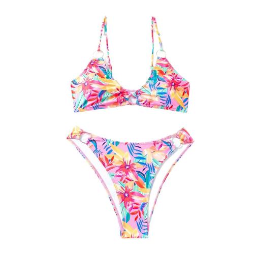 New Floral Bikini Backless High-end Swimwear High Elastic Swimwear for Women