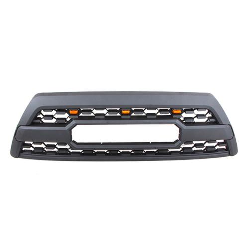 For 2006-2009 Toyota 4Runner Matte Black Front Bumper Grille w/Amber Lights