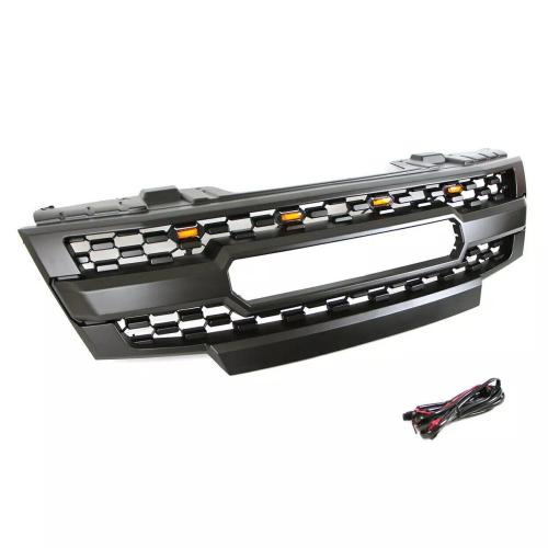 Black Front Bumper Grille Grill Fit  Fits For Nissan Frontier 2009-2019 W/ Led Lights F8