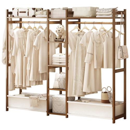 Moso Bamboo Multifunction Clothes Hanging Rack  Solid Dark Brown PC