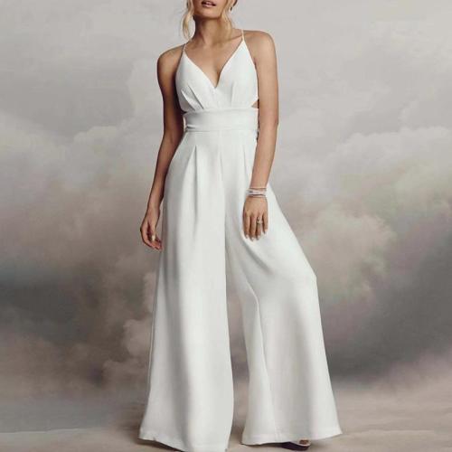 New sleeveless strap V-neck tight hip backless jumpsuit