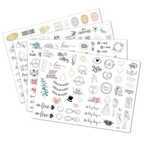 PVC wedding stickers 230 wedding Engagement Planning Sticker Pack