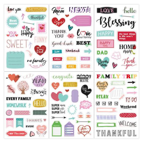 Family Scrapbook Sticker 100 Pattern Waterproof Sticker Decoration