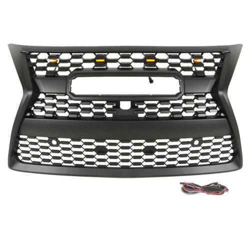 Front Grille Fits For Lexus GX460 2014 - 2019 Black Upper Grill With LED Lights