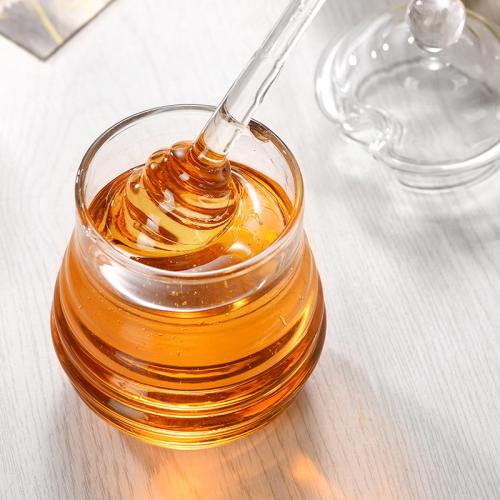 Household honey jar glass jar kitchen storage jar transparent sugar jar