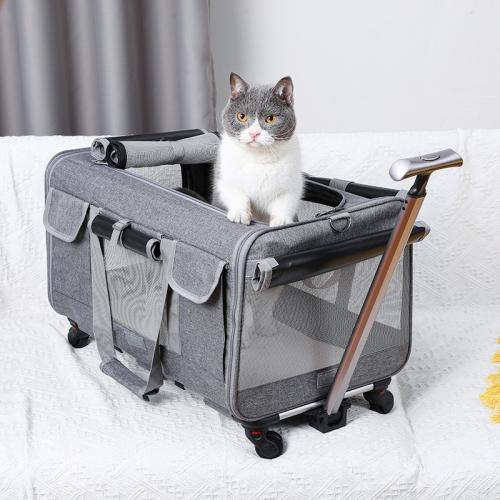 New Hatchback Pet Trolley Case Large Capacity Outgoing Portable Foldable Pet Bag