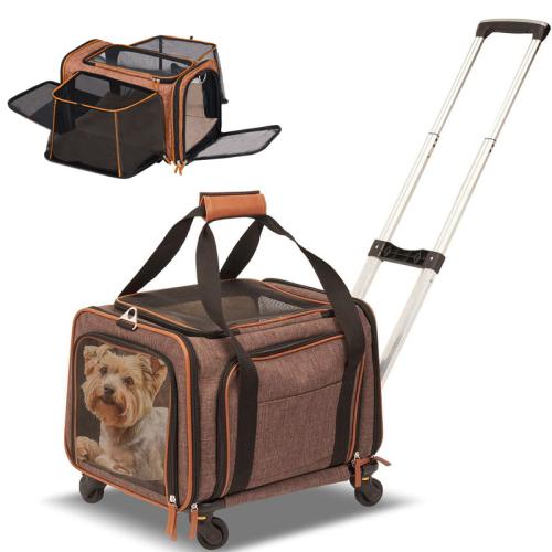 Pet Trolley Bag Luggage Dog Cart Cat Folding Cage Multifunctional Portable Bag