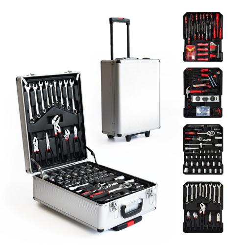 186 Piece Set Tool Set Trolley Box Set Tool Aluminum Box Four-Layer Hardware Repair Set