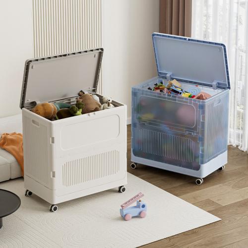 Home Toy Storage Box Plastic Foldable Storage Cabinet with wheels