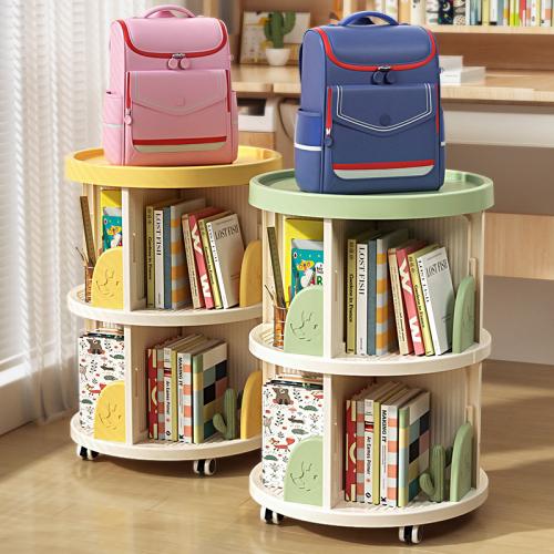 Rotating Bookshelf  Bookcase Home Floor Storage Rack