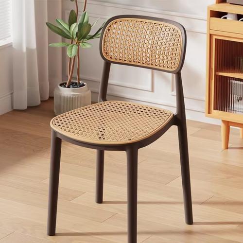 Nordic Rattan Plastic Chair Outdoor Household Stackable Dining Chair