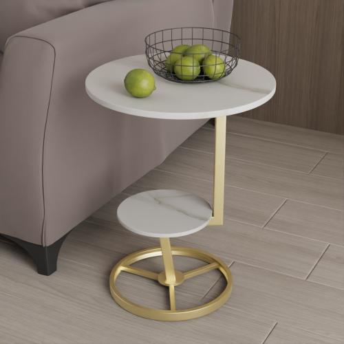 Pierre frittée & Acier Table latérale plus de couleurs pour le choix pièce