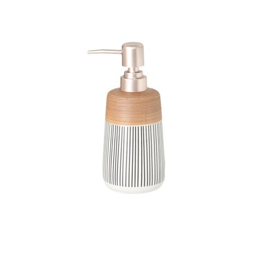 Simple Striped Ceramic Lotion Bottle Household Bathroom Shower Gel Sub-Bottle Press Bottle