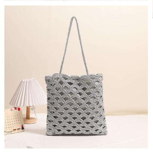 Fashion Hollow Shoulder Straw Bag New Wave Pattern Woven Bag Beach Bag